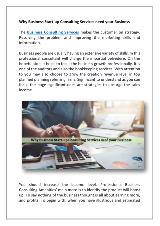 Why Business Start-up Consulting Services need your Business ChoksiTax