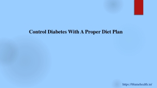 Control Diabetes With A Proper Diet Plan