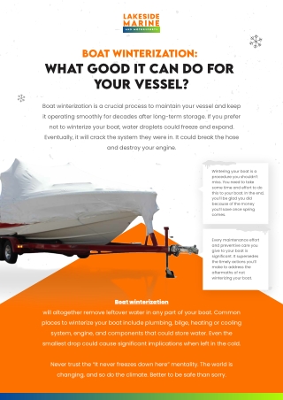 Boat Winterization What Good It Can Do for Your Vessel