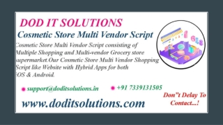 Cosmetic Store Multi Vendor Script - Readymade Clone Script