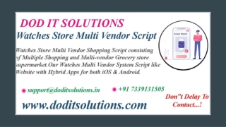 Watches Store Multi Vendor Script - Readymade Clone Script