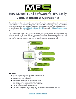 How Mutual Fund Software for IFA Easily Conduct Business Operations