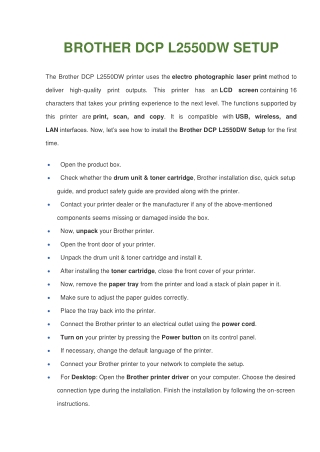 Fix BROTHER DCP L2550DW Setup For Mac And Windows - Airprint.us