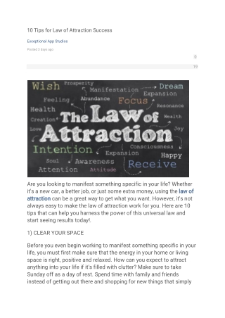 10 Tips for Law of Attraction Success