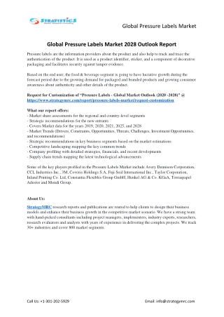 Pressure Labels Market Forecasts to 2028