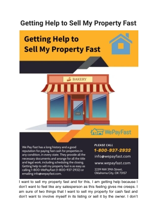 Getting Help to Sell My Property Fast _ We Pay Fast