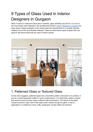 9 Types of Glass Used in Interior Designers in Gurgaon