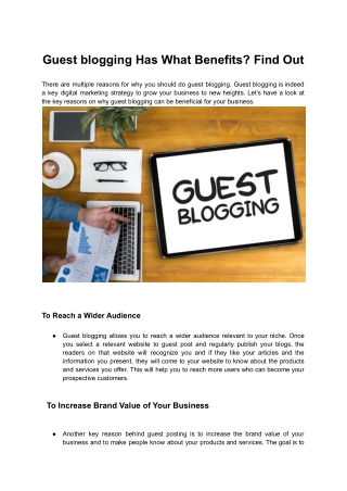 Guest blogging Has What Benefits? Find Out