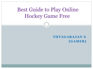 Guide to Play Hockey game Free