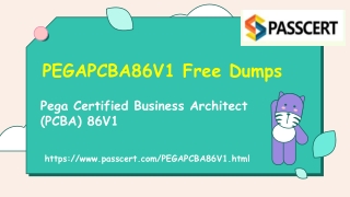 PEBA Version 8.6 PEGAPCBA86V1 Exam Dumps