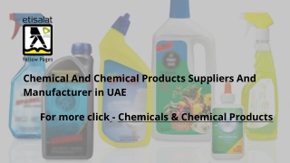 Chemical And Chemical Products Suppliers And Manufacturer in UAE