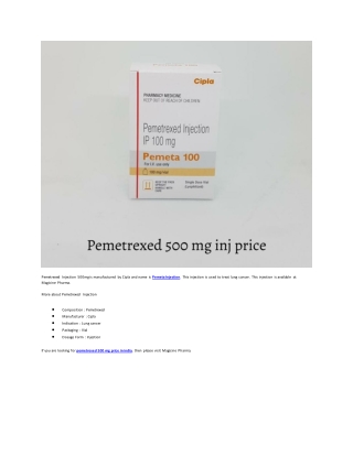 pemetrexed 500 mg price in india