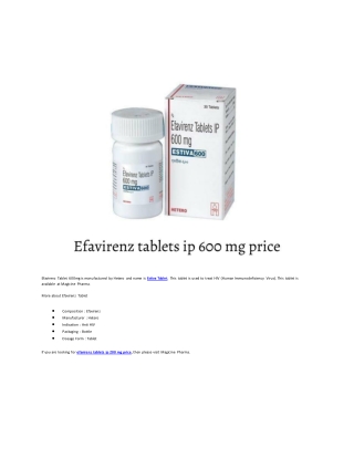 efavirenz tablets ip 200 mg price