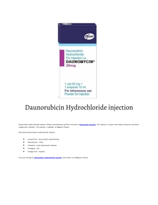 daunorubicin hydrochloride injection