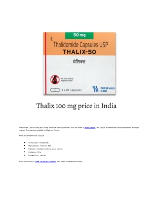 thalix 100 mg price in India