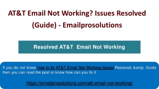 Resolved AT&T  Email Not Working