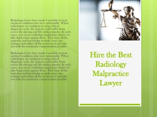 Hire the Best Radiology Malpractice Lawyer
