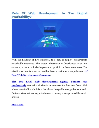 Role Of Web Development In The Digital Profitability