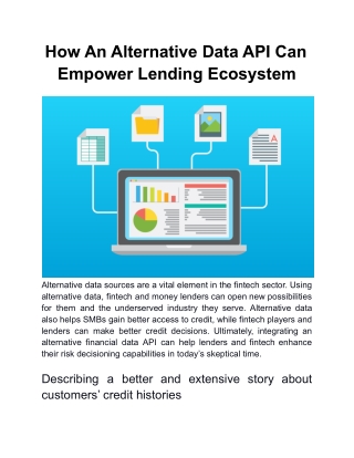 How An Alternative Data API Can Empower Lending Ecosystem