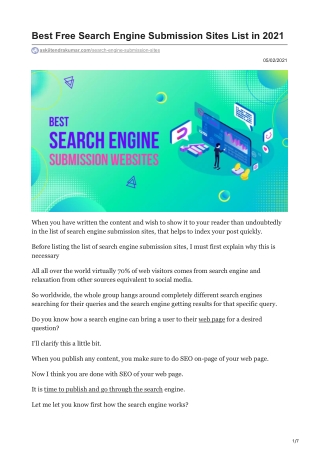Best Free Search Engine Submission Sites List in 2021