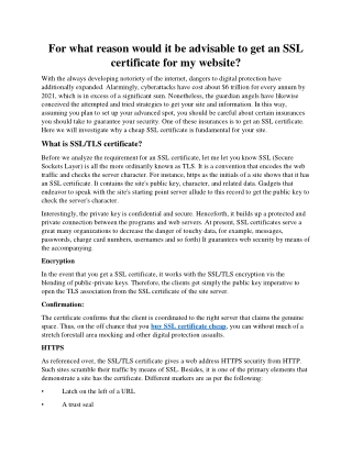 Why should I get an SSL certificate for my website.docx