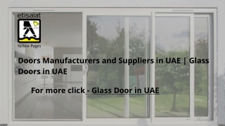 Doors Manufacturers and Suppliers in UAE |  Glass Doors in UAE