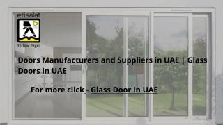 Doors Manufacturers and Suppliers in UAE |  Glass Doors in UAE