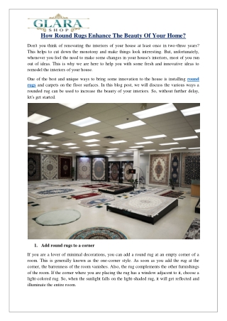 How Round Rugs Enhance The Beauty Of Your Home