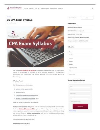 US CPA Exam Syllabus