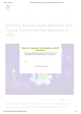 AI Use-Cases, Benefits, and Tips to Transform Your Business in 2022