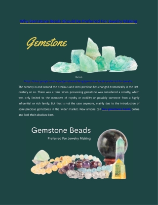 Why gemstone beads should be preferred for jewelry making