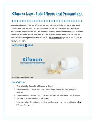 All You Need to Know About Xifaxan