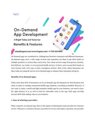 On-demand App Benefits and Features