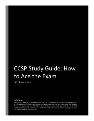 CCSP Study Guide: How to Ace the Exam