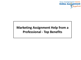 Marketing Assignment Help from a Professional - Top Benefits