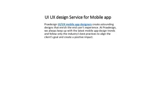 UI UX Design Service for Mobile App