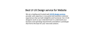 Best UI UX Design service for Website