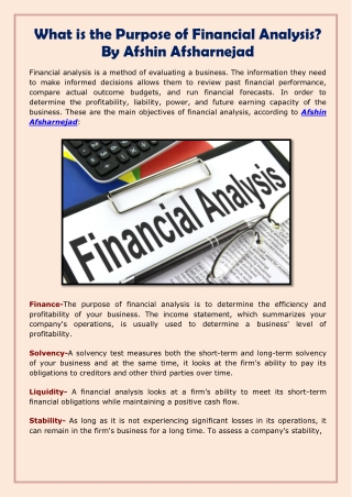 Afshin Afsharnejad- What is the Purpose of Financial Analysis-converted