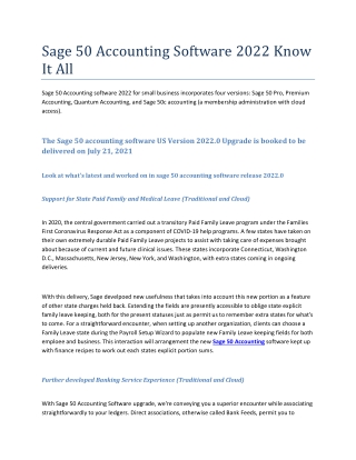 Sage 50 Accounting Software 2022 Know It All