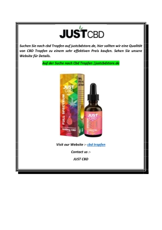 Auf der Suche nach Cbd Tropfen justcbdstore.de