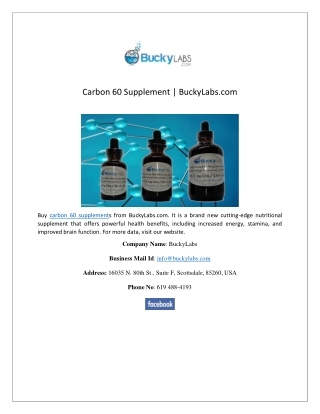 Carbon 60 Supplement | BuckyLabs.com