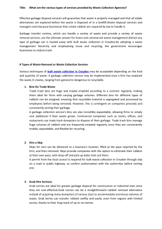 Bulk waste collection in Croydon - Knockout Waste Control