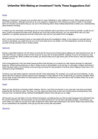 Unfamiliar With Making an investment? Check out This Advice Out!