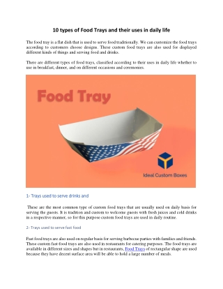 10 types of Food Trays and their uses in daily life