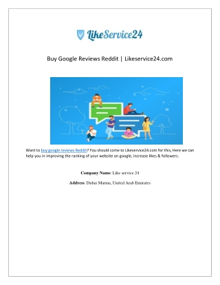 Buy Google Reviews Reddit | Likeservice24.com