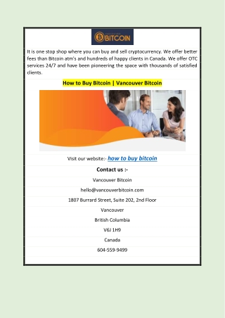 How to Buy Bitcoin  Vancouver Bitcoin