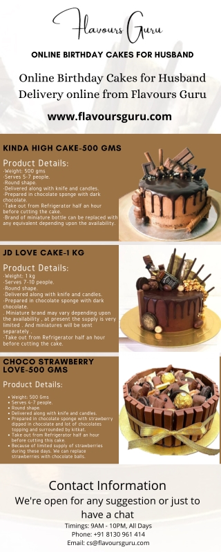 Order Husband Birthday Cake Online in Delhi NCR