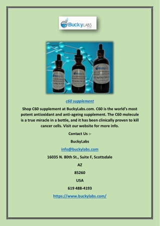 C60 Supplement | BuckyLabs.com