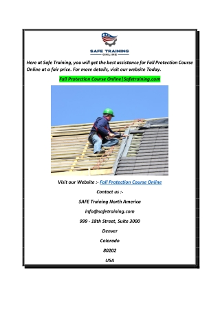 Fall Protection Course OnlineSafetraining.com