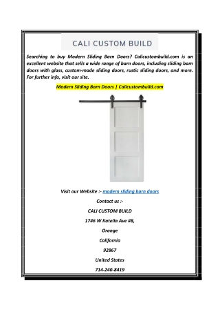 Modern Sliding Barn Doors  Calicustombuild.com